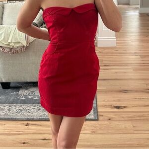 Red Strapless Dress